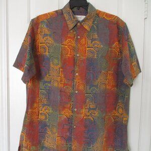 Island by Basic Options Mens S/S Multicolor Cotton Hawaiian Shirt NWOT - Large